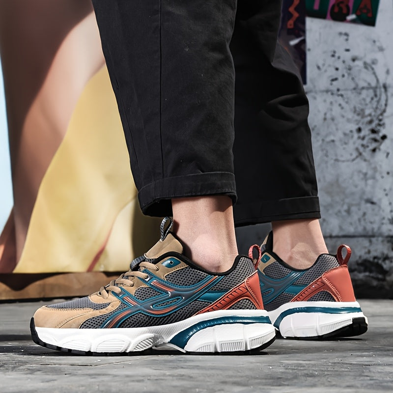 2025 Casual Sports Shoes - Breathable Mesh + PU Splicing Sneakers, Suitable for Men