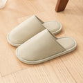LEADNIE Unisex Winter Slippers - Soft Fabric Indoor\u002FOutdoor House Shoes with TPR Sole