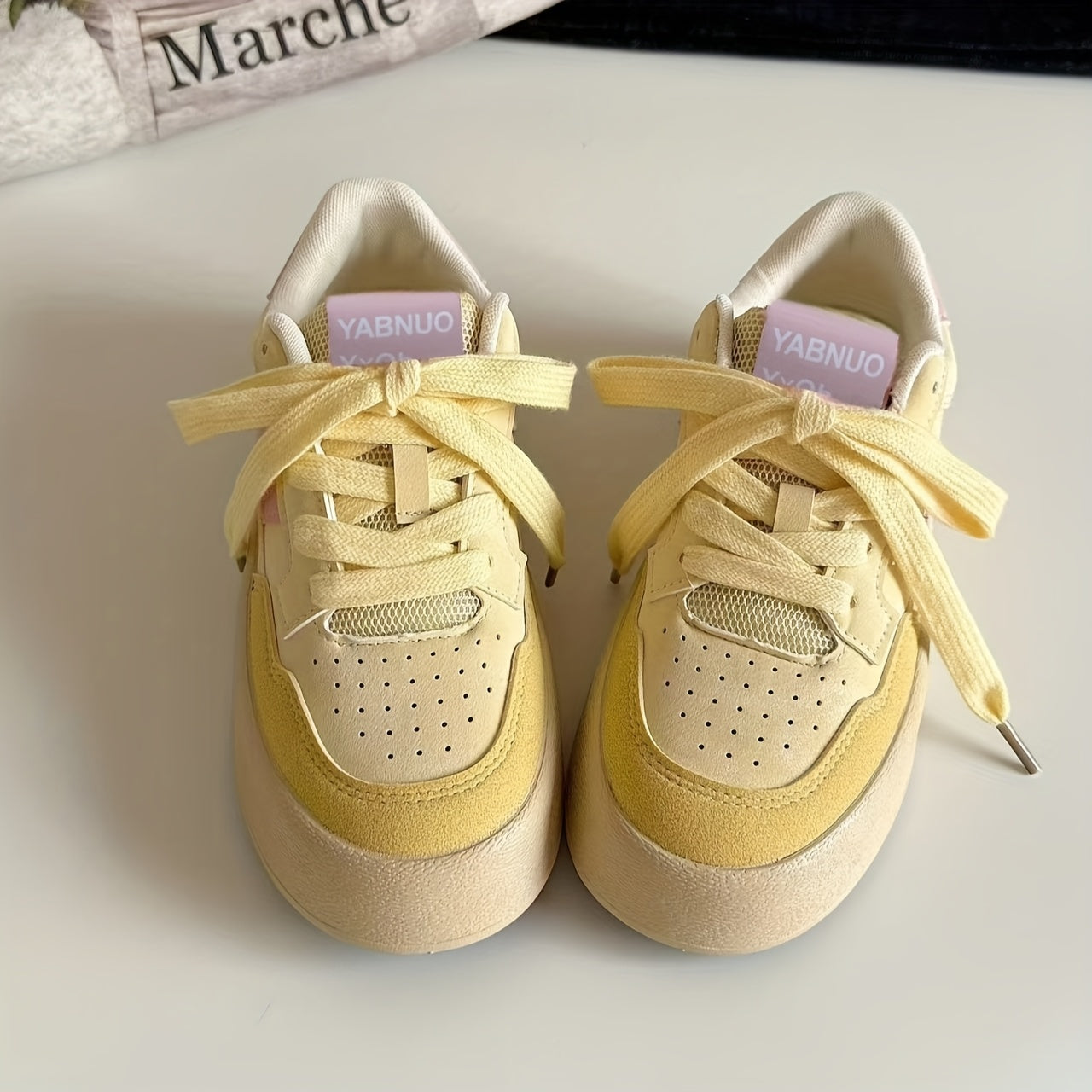 Women'S White Low-Top Sneakers with Pink Accents - Casual & Sporty Platform Shoes, Synthetic Cover Upper