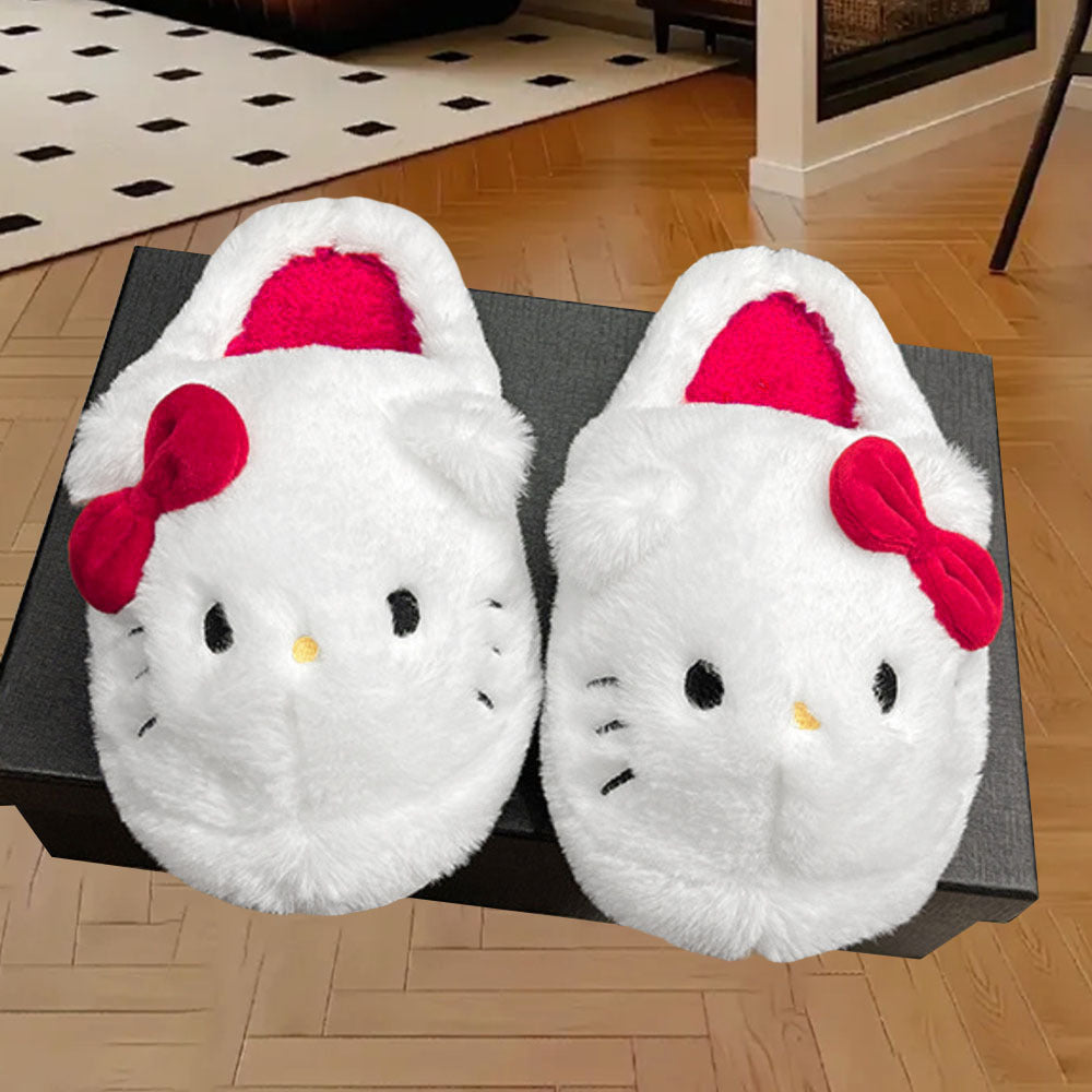 Sanrio for hello kitty Plush Slippers - Cute Cartoon Character Design, Soft Flannel Fabric & Lining
