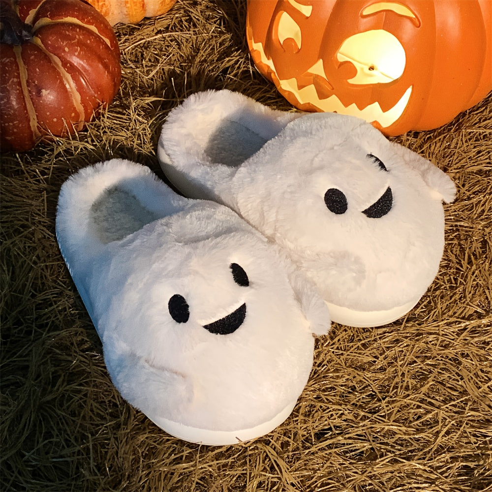 XIXITIAO Women'S Cute Plush Slippers - Soft Warm Winter Indoor House Shoes with Heart Eyes & Smiling Face