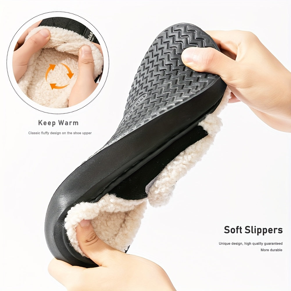 PMOISTE Women's Plush House Slippers with Arch & Closure - All-Season Indoor