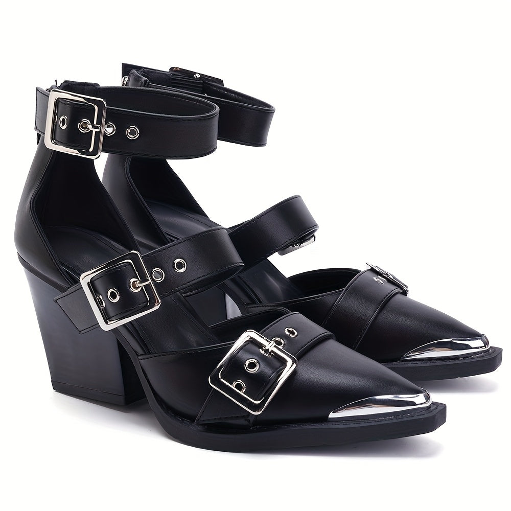 Chic Women's High Heels with Elegant Pointed Toe Adjustment Buckle