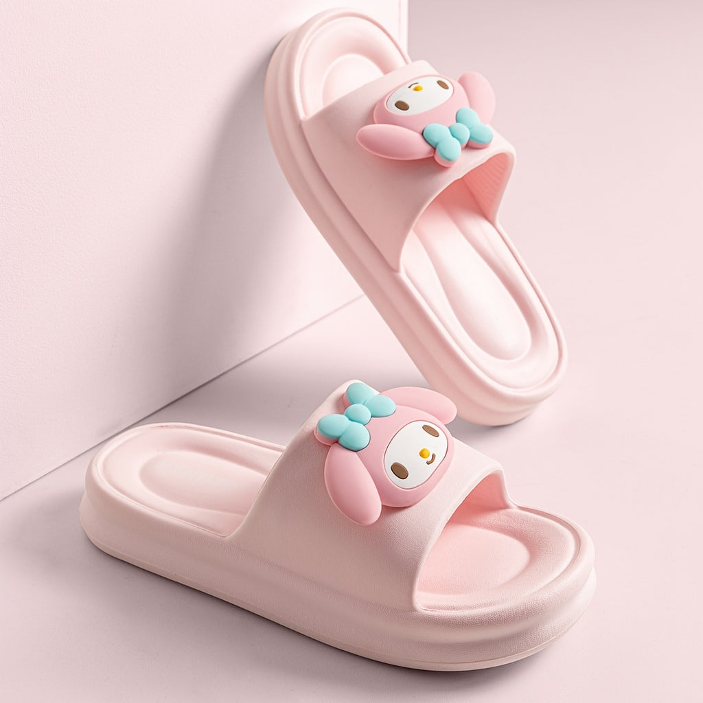 Sanrio Kuromi My Melody Little Twin Stars Slippers - Cute Anime Character House Shoes with Heart & Bow Patterns
