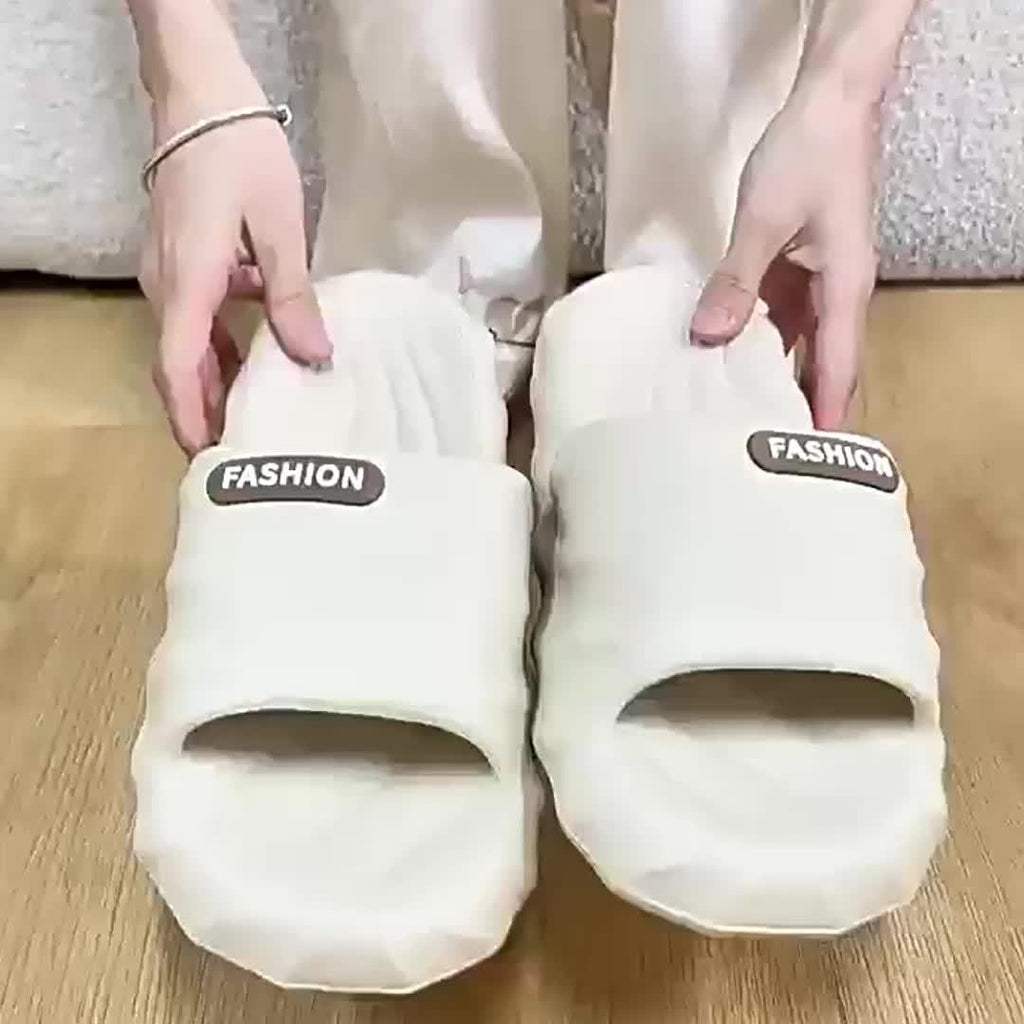 Men's Solid Color Open Toe Breathable Chunky Slippers, Comfy Non Slip Durable Soft Sole EVA Slides