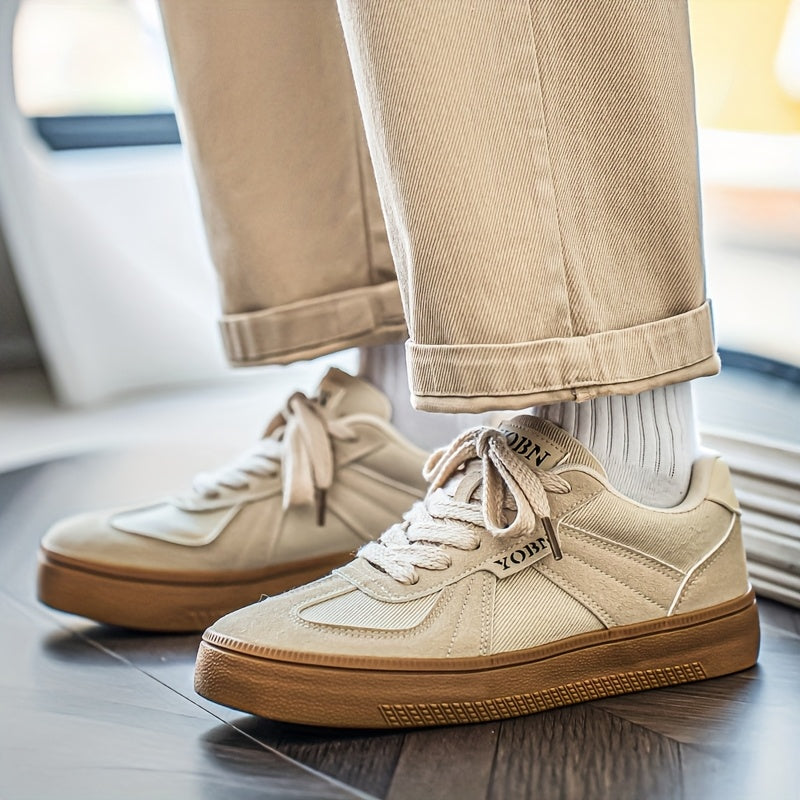 Men'S Lightweight Breathable Skate Sneakers - Low-Top Casual Streetwear Shoes with EVA Cushioned Sole