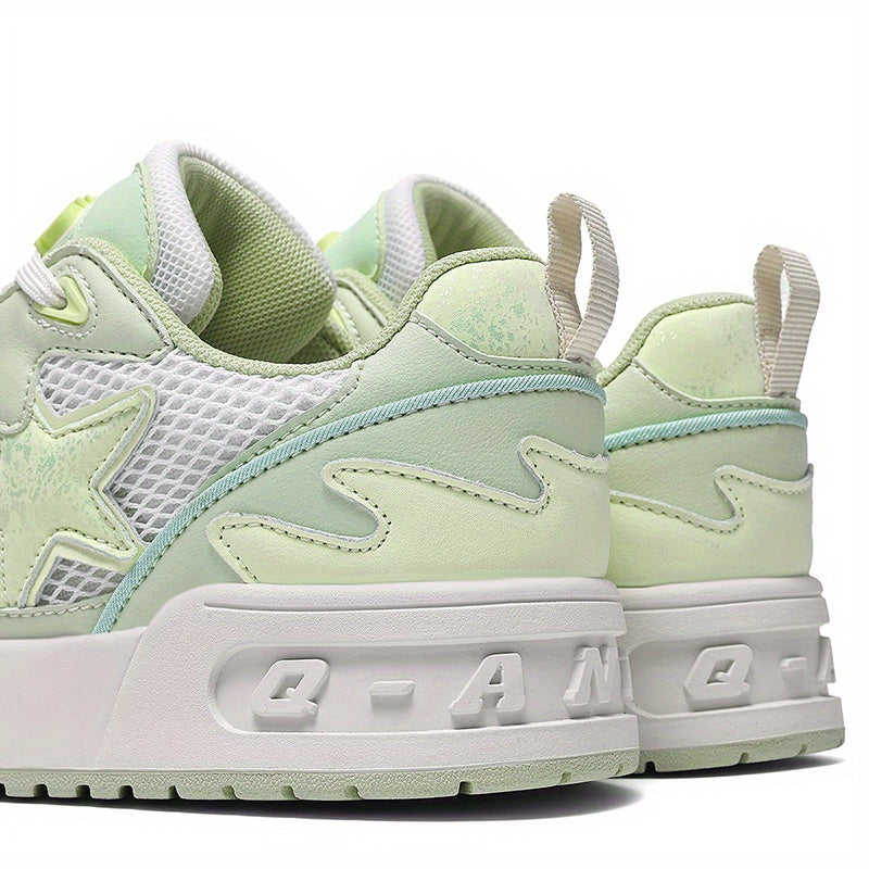 Q-AND Retro Skate Sneakers - Low-Top Lace-Up Casual Shoes with Thick Rubber Sole