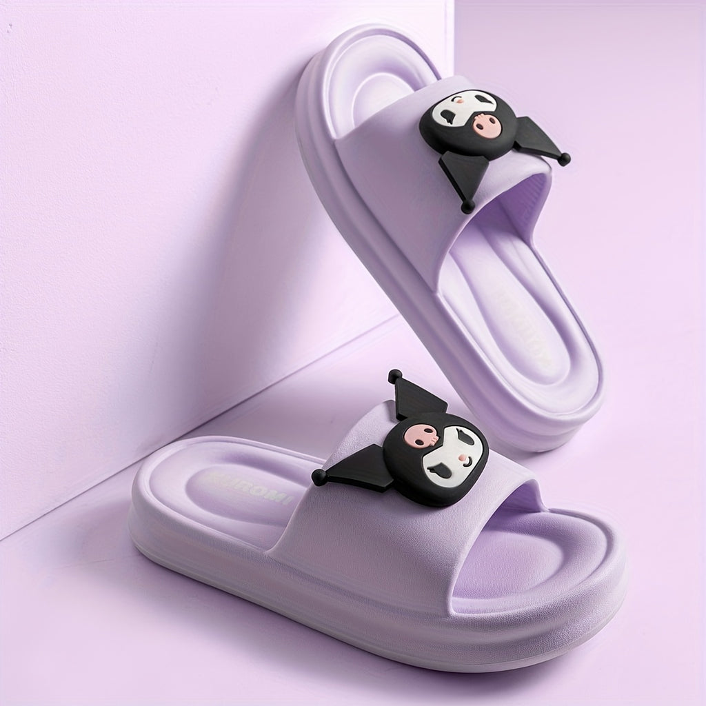 Sanrio Kuromi My Melody Little Twin Stars Slippers - Cute Anime Character House Shoes with Heart & Bow Patterns