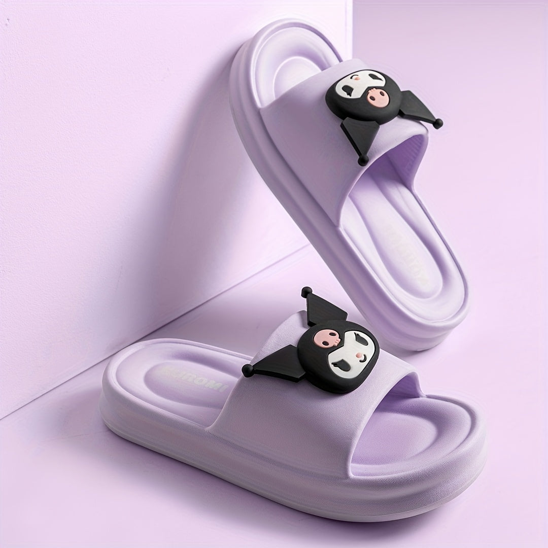 Sanrio Kuromi My Melody Little Twin Stars Slippers - Cute Anime Character House Shoes with Heart & Bow Patterns