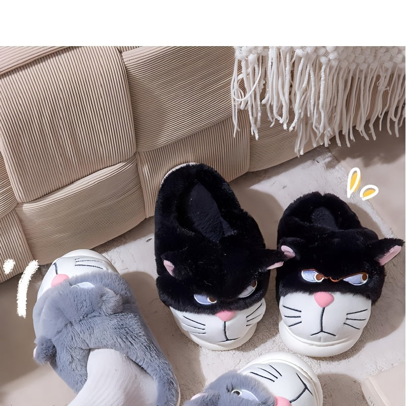 House Shoes with Cute Minnie Mouse Ears & Plush Paw Print Design