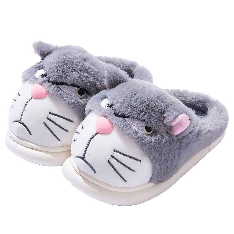 House Shoes with Cute Minnie Mouse Ears & Plush Paw Print Design