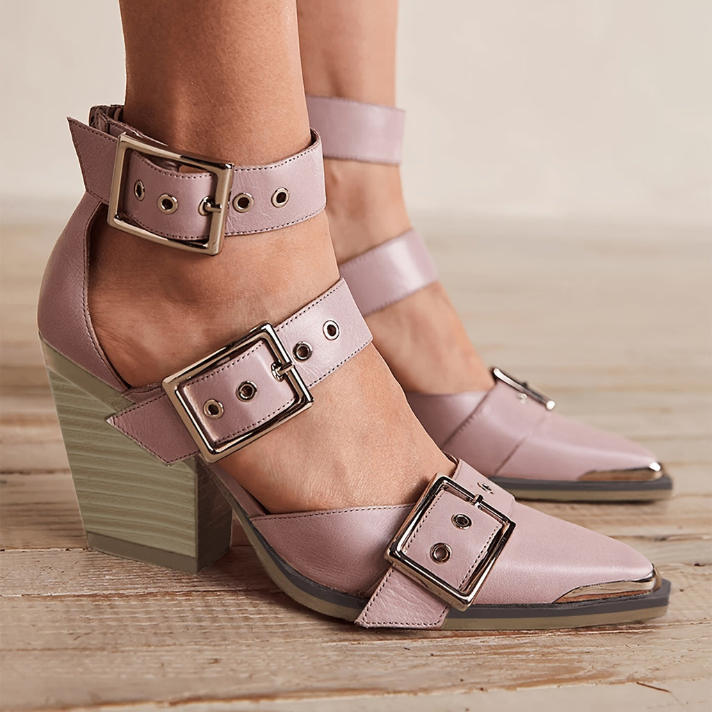 Chic Women's High Heels with Elegant Pointed Toe Adjustment Buckle