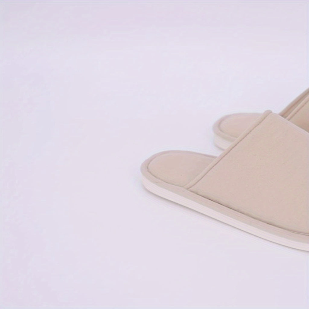 LEADNIE Unisex Winter Slippers - Soft Fabric Indoor\u002FOutdoor House Shoes with TPR Sole