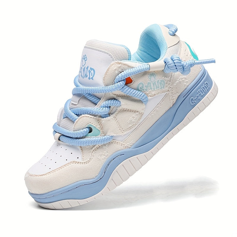 Versatile Style Q-AND Unisex Low-Top Skate Sneakers - Breathable Fabric Upper, TPR Non-Slip Sole