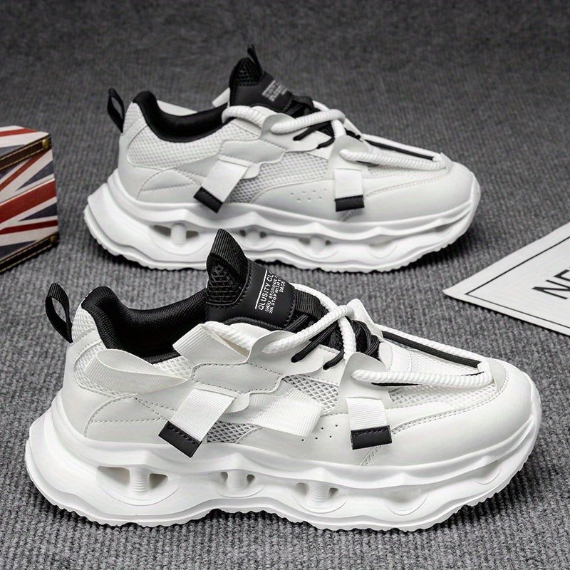 Men's & Women's Low-Top Sneakers - Cushioned Rubber Sole, Lace-Up Closure, Breathable Sneakers for Gym