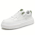 Men's Stylish Comfortable Thick-Sole Low-Top Skate Shoes - Lace-Up PU Upper