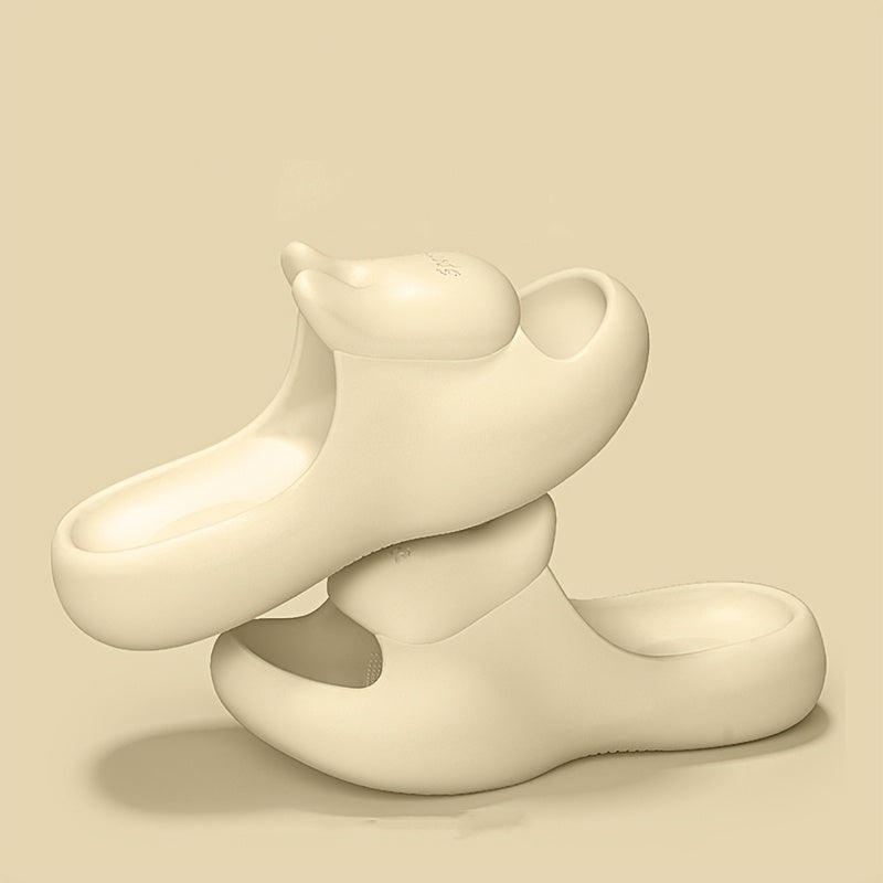 Women's Cute Bunny Slip-On Slippers - Red EVA All-Season Indoor